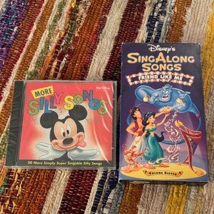 Disney’s Sing-Along Songs CD & VHS with Mickey and Aladdin -